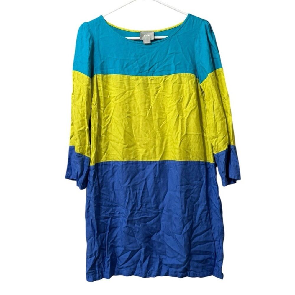 Anthropologie Maeve‎ Women Size 10 Shirt Dress Color Block Colorful Beach Summer